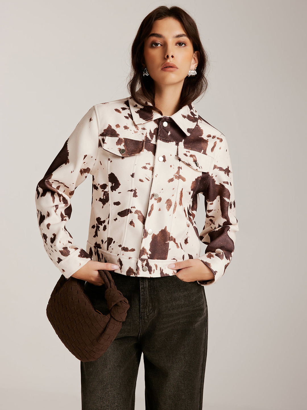 Prwted Tweed krótka kurtka