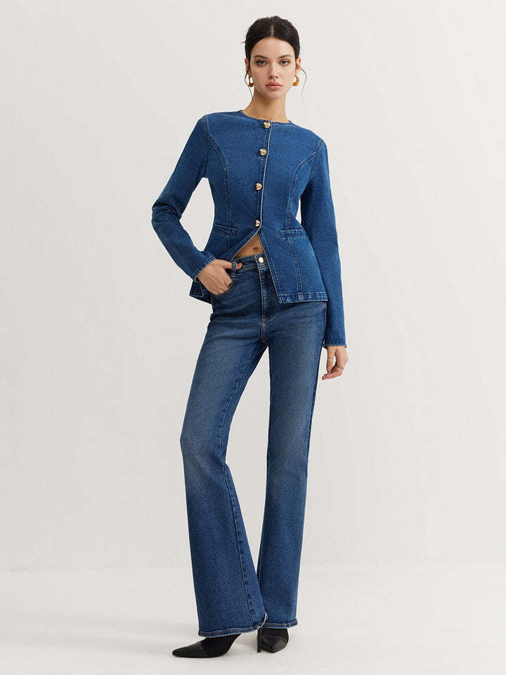 Down denim Slim kurtka