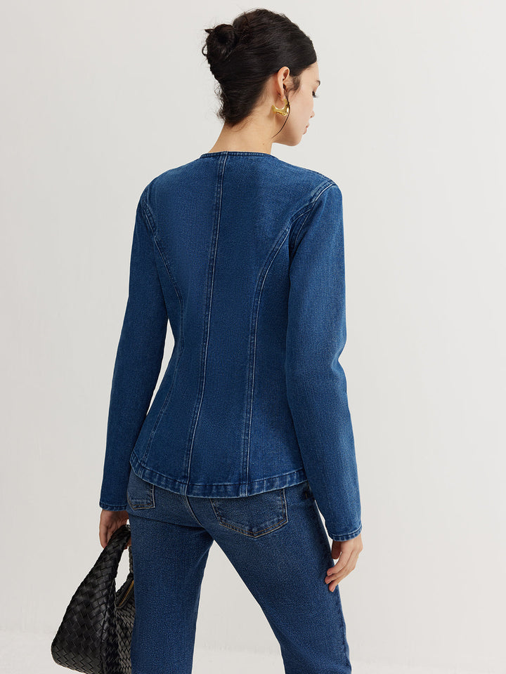 Down denim Slim kurtka