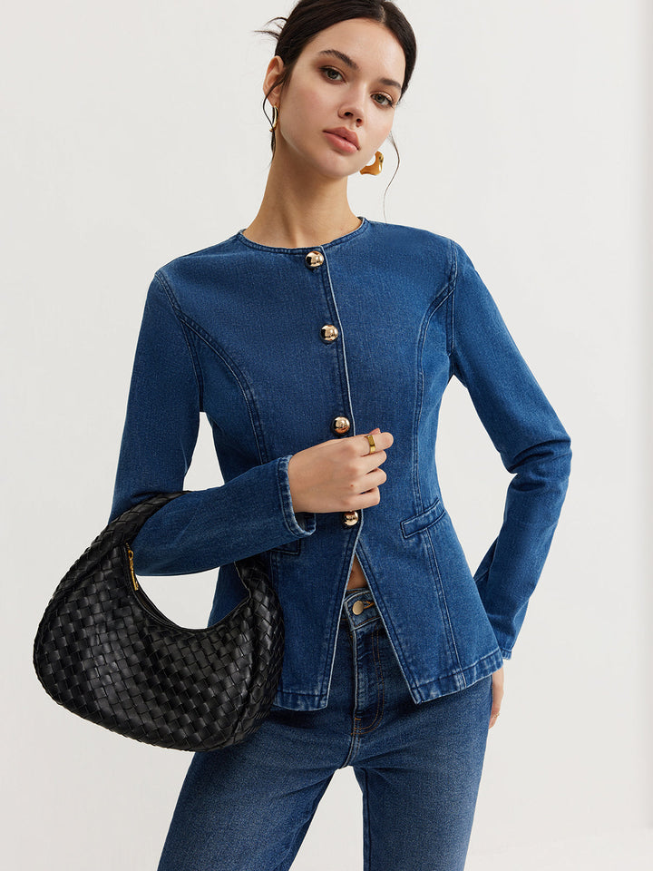 Down denim Slim kurtka