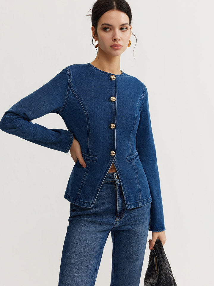 Down denim Slim kurtka