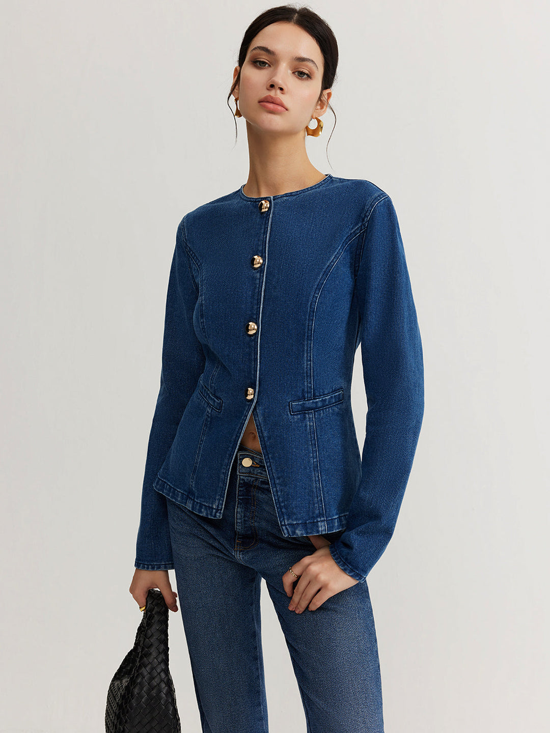 Down denim Slim kurtka