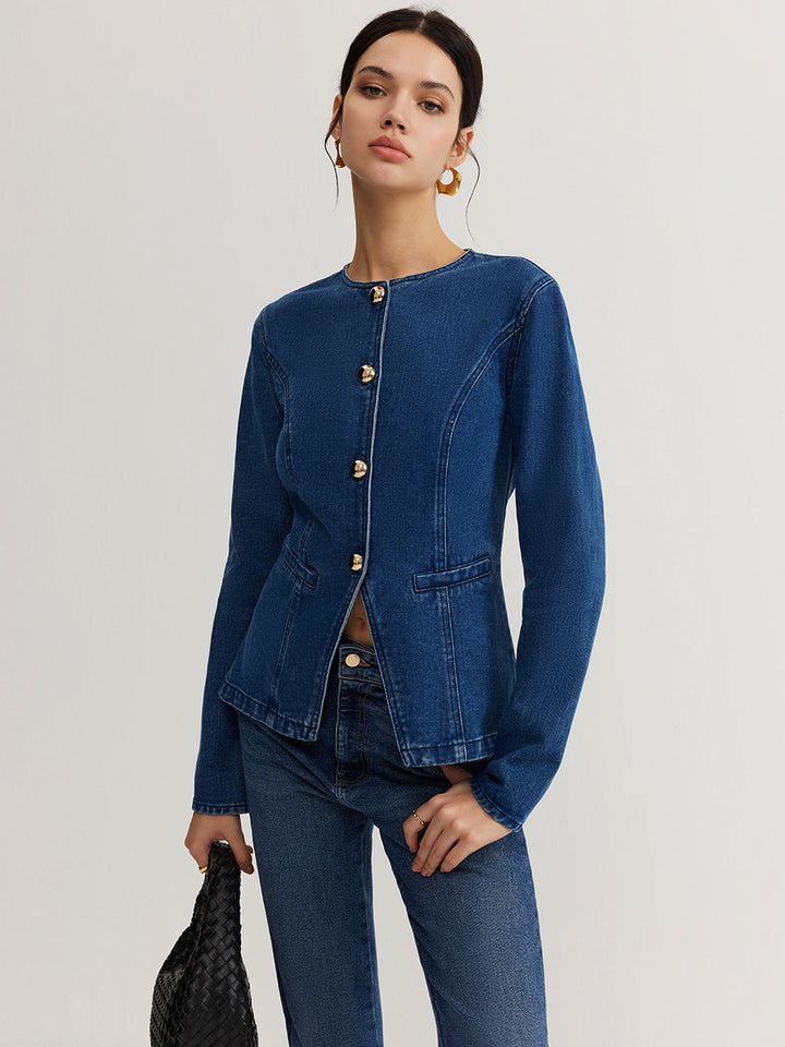Down denim Slim kurtka
