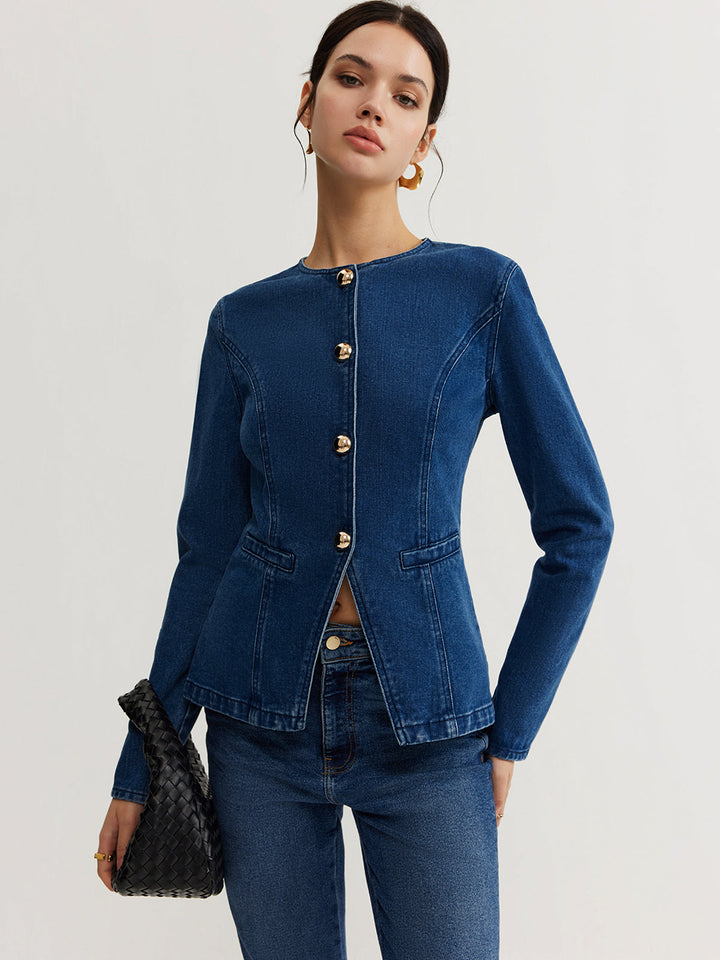 Down denim Slim kurtka