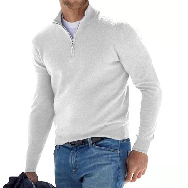 V-Neck Sweter Męska Bluza z Zamek