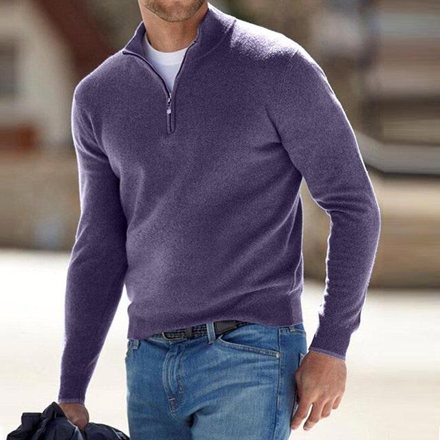 V-Neck Sweter Męska Bluza z Zamek