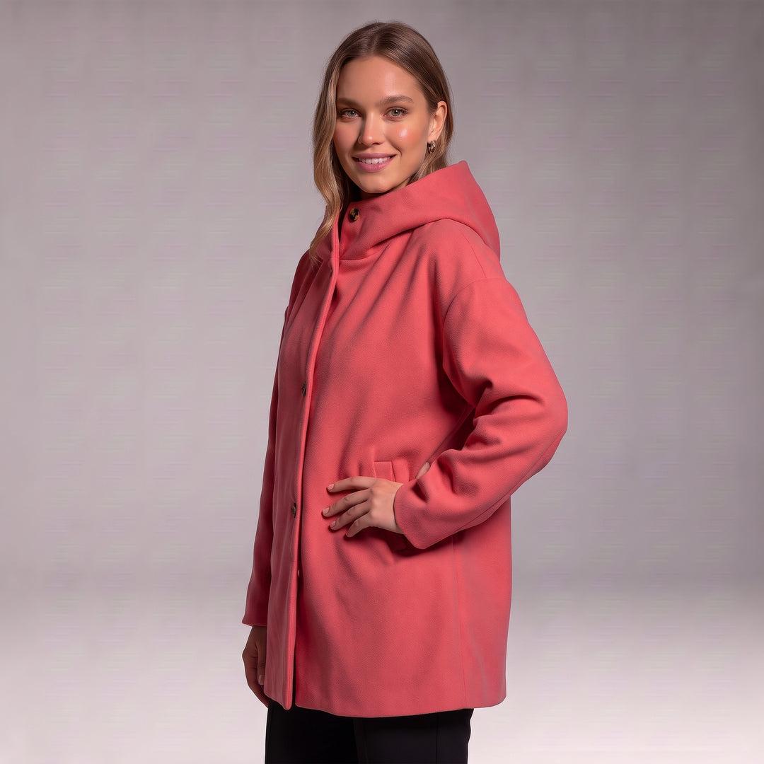 Elegancka Zimowy Płaszcz Damskie Komfort Długa Płaszcz Polar