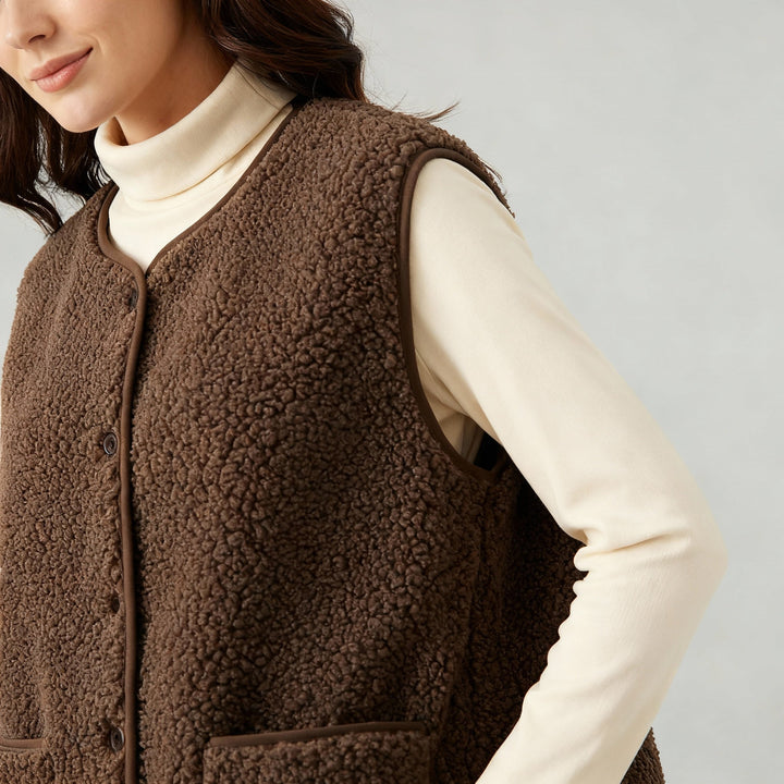 Wwter ciepła elegancki fleece kamizelka kobiet