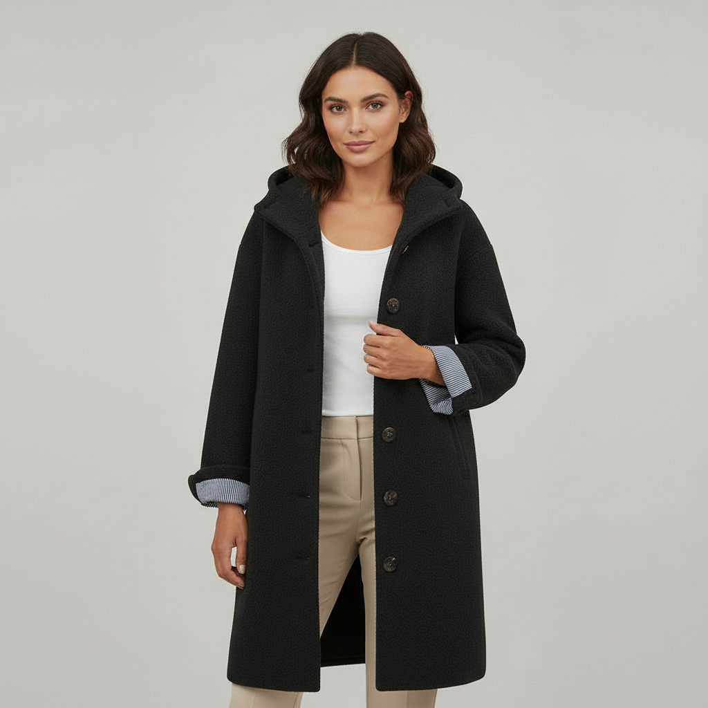 Elegancka Zimowy Płaszcz Damskie Komfort Długa Płaszcz Polar