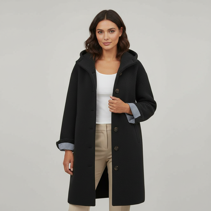 Elegancka Zimowy Płaszcz Damskie Komfort Długa Płaszcz Polar