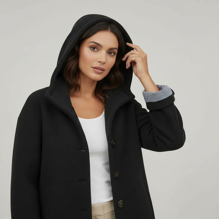 Elegancka Zimowy Płaszcz Damskie Komfort Długa Płaszcz Polar