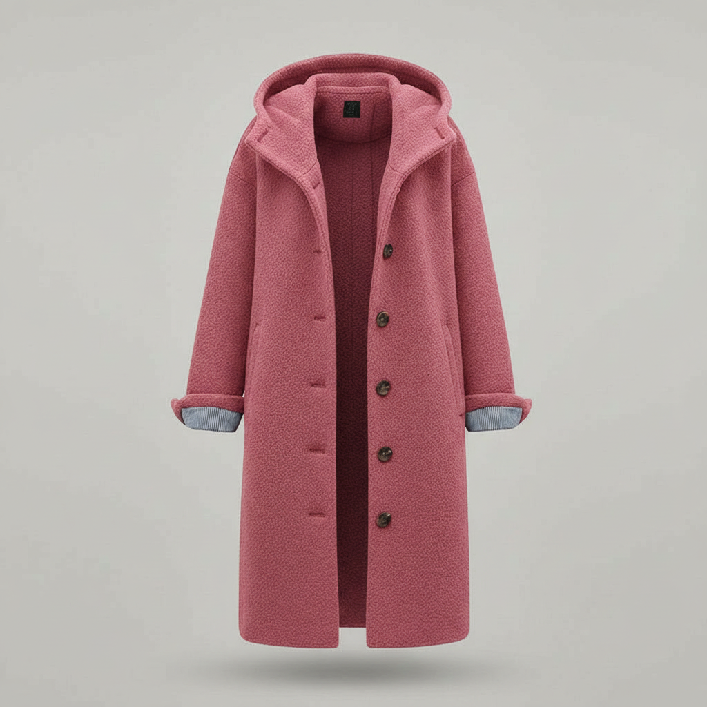 Elegancka Zimowy Płaszcz Damskie Komfort Długa Płaszcz Polar
