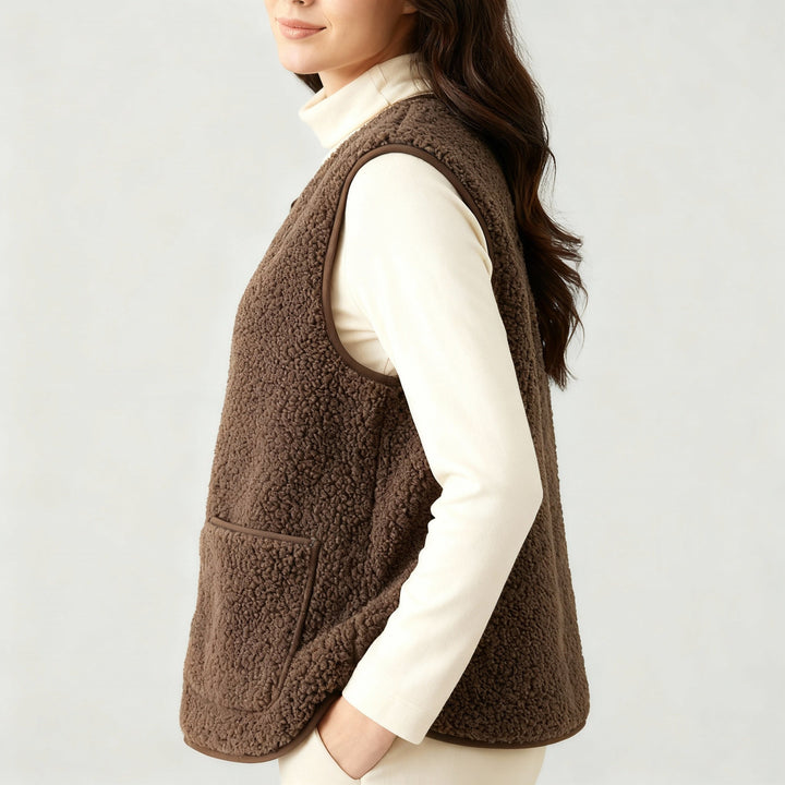 Wwter ciepła elegancki fleece kamizelka kobiet