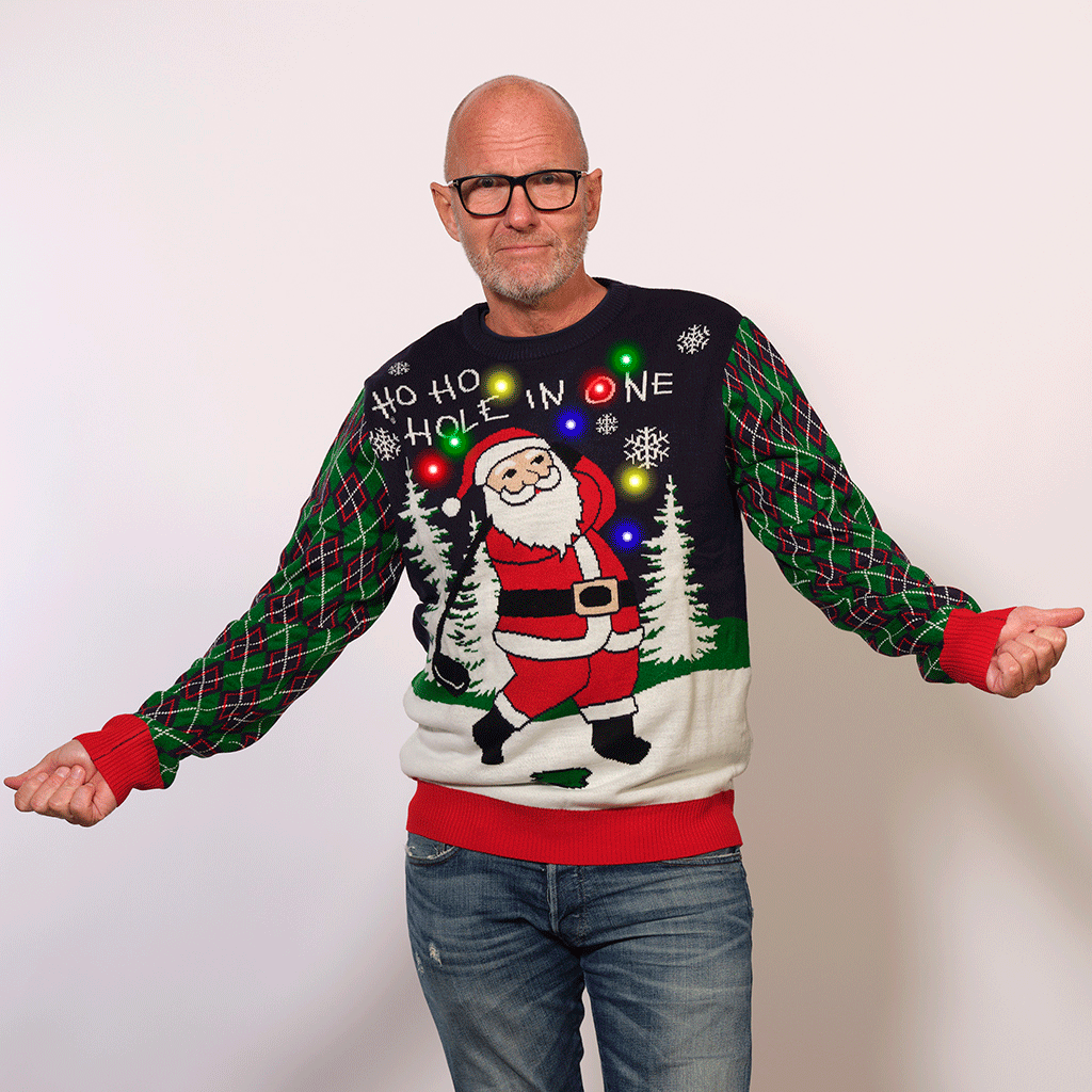 Ho Ho Hole W One Christmas Sweter Męskie