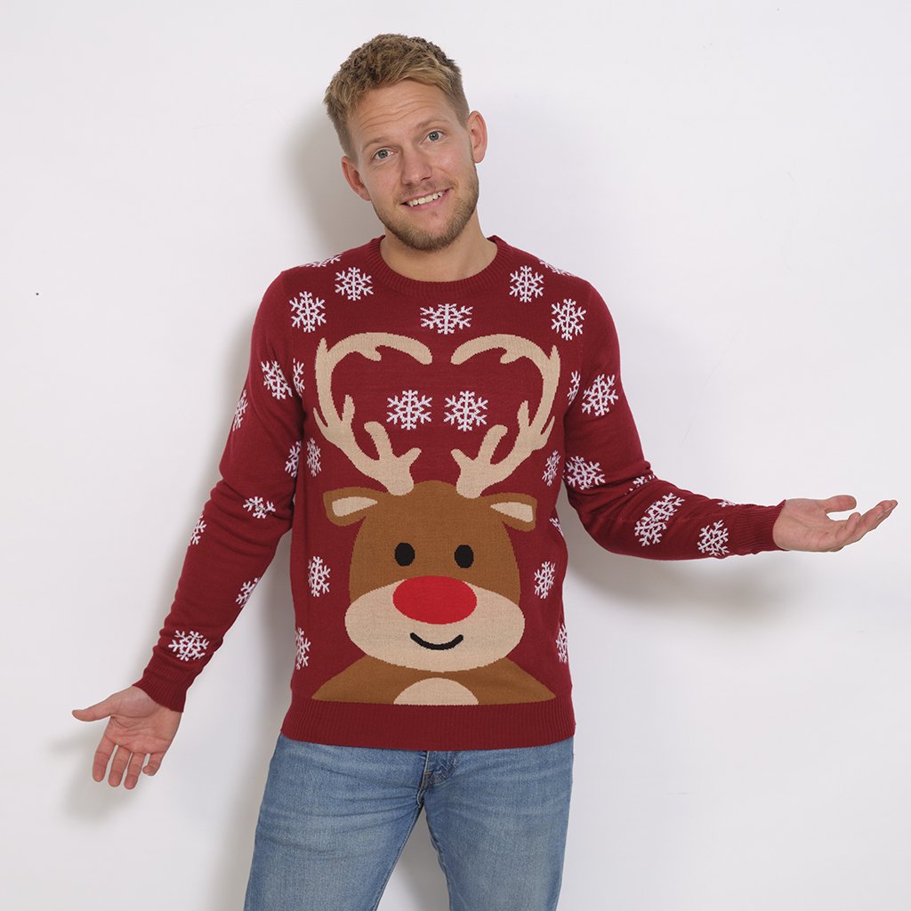 Sweet Reindeer Christmas Sweter Męskie