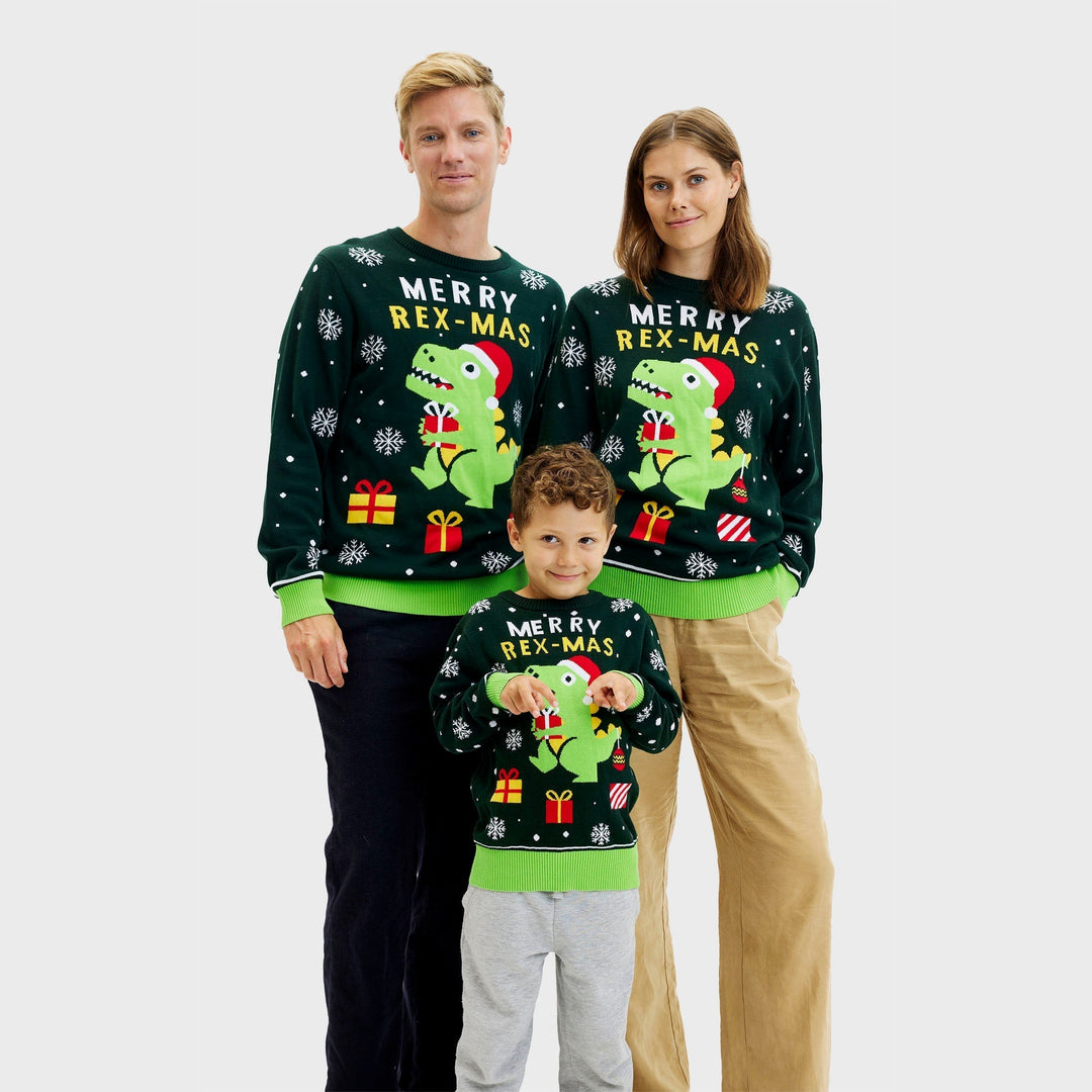 Funny Dino Christmas Sweter Męskie