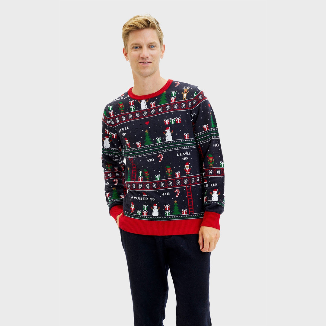 Vintage Gamer Christmas Sweter Męska