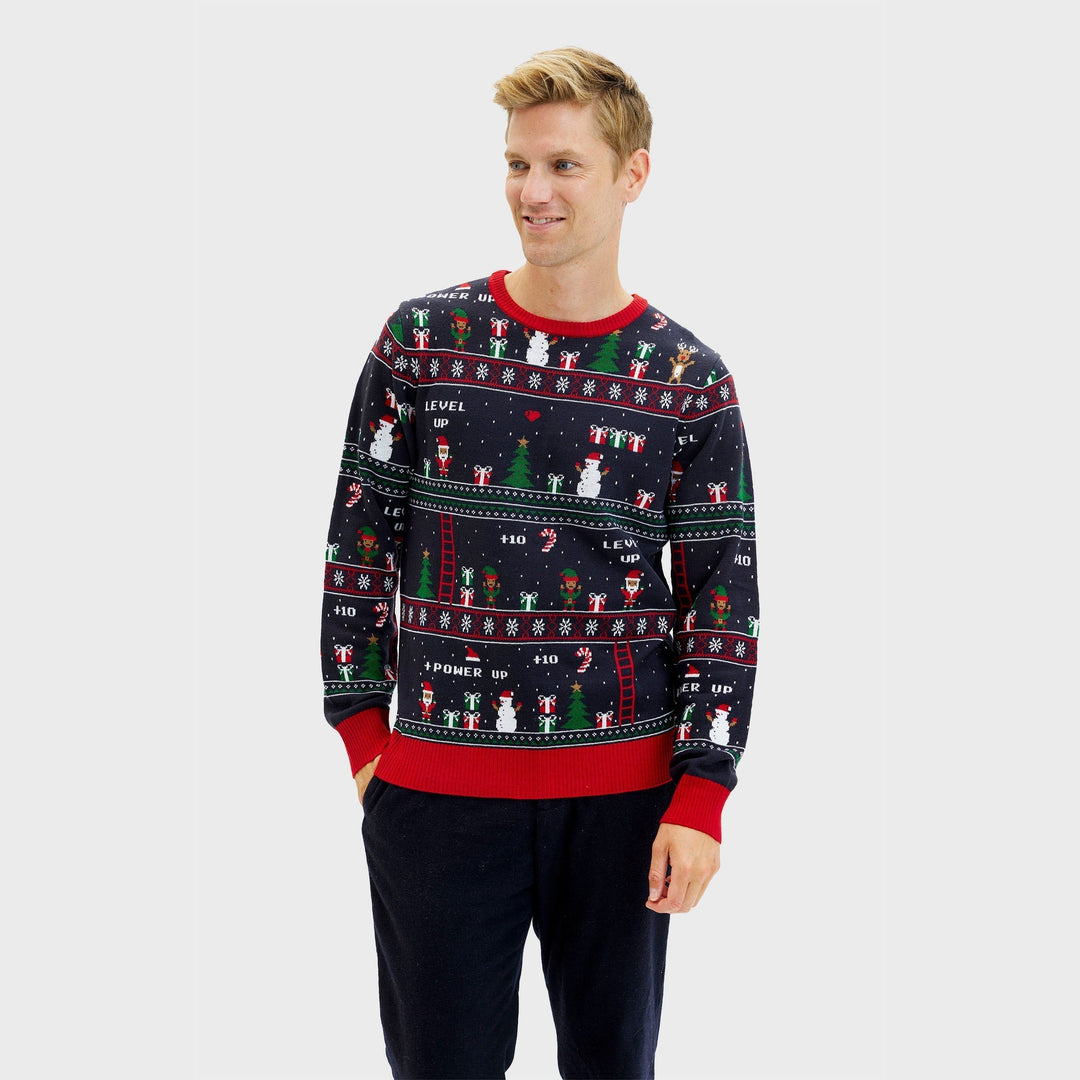 Vintage Gamer Christmas Sweter Męska