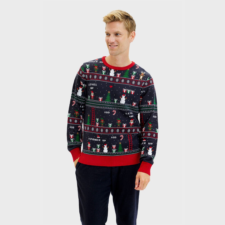 Vintage Gamer Christmas Sweter Męska