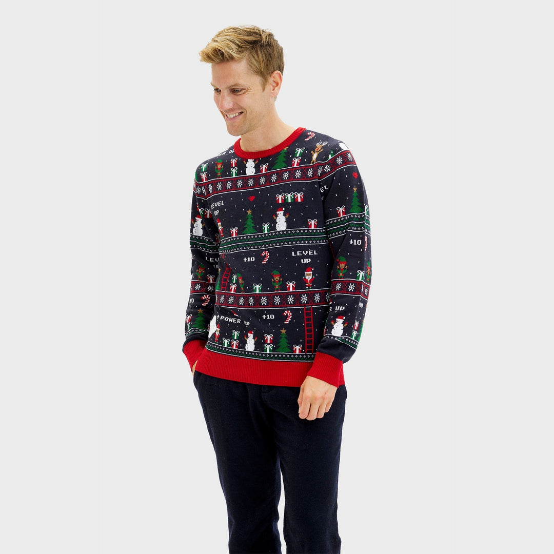 Vintage Gamer Christmas Sweter Męska
