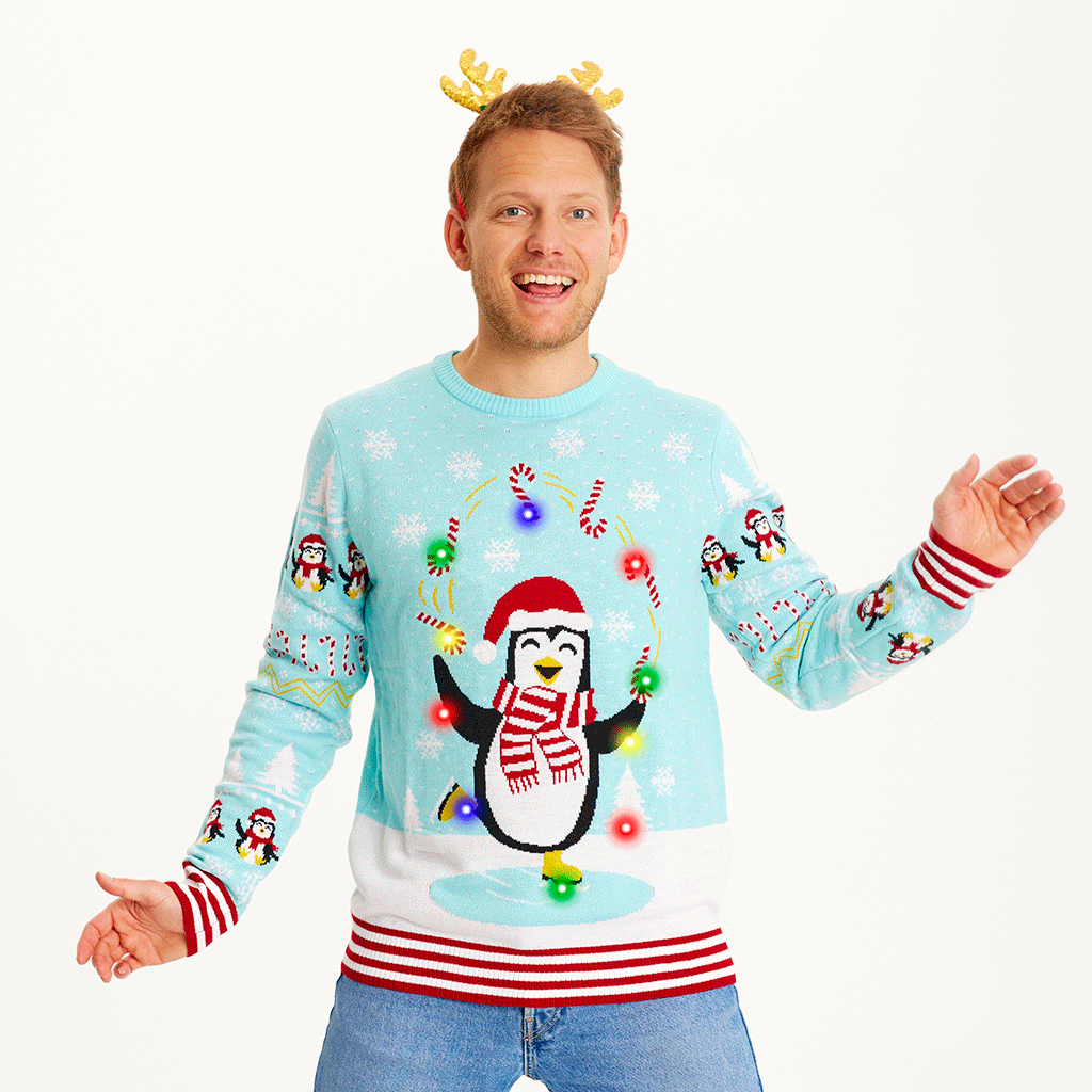 Pingos Christmas Sweter LED Męska