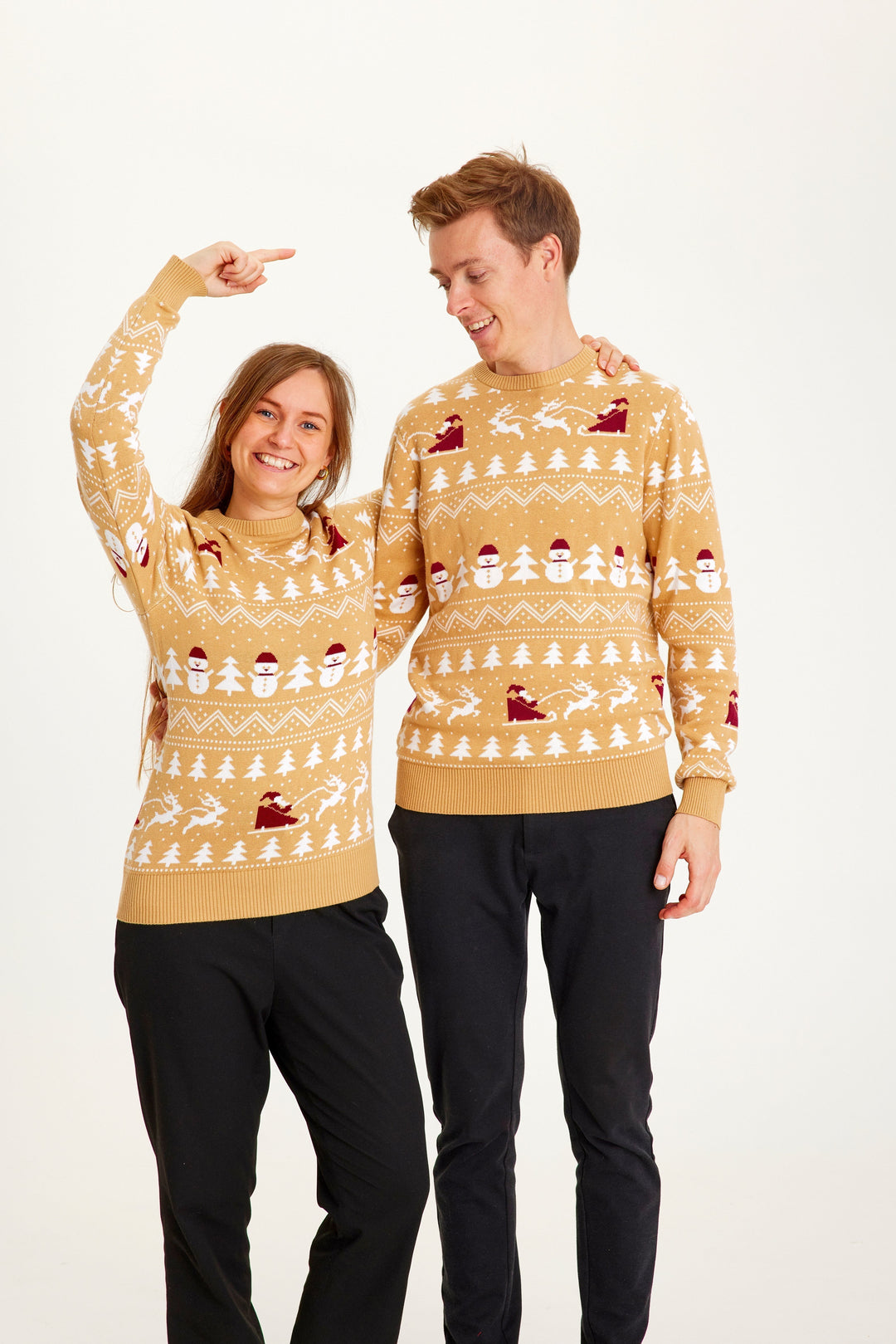 stylowy Christmas sweter Byćżowy Męskie