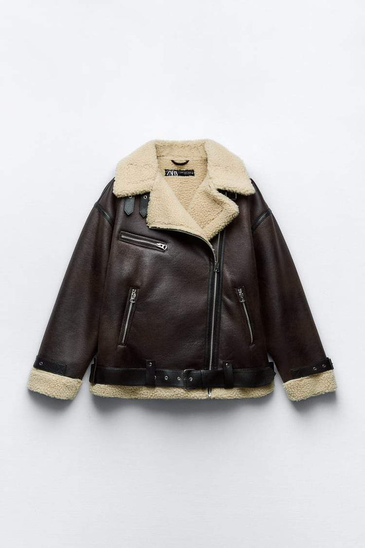 Kurtka z Lapel z Synthetic materiał