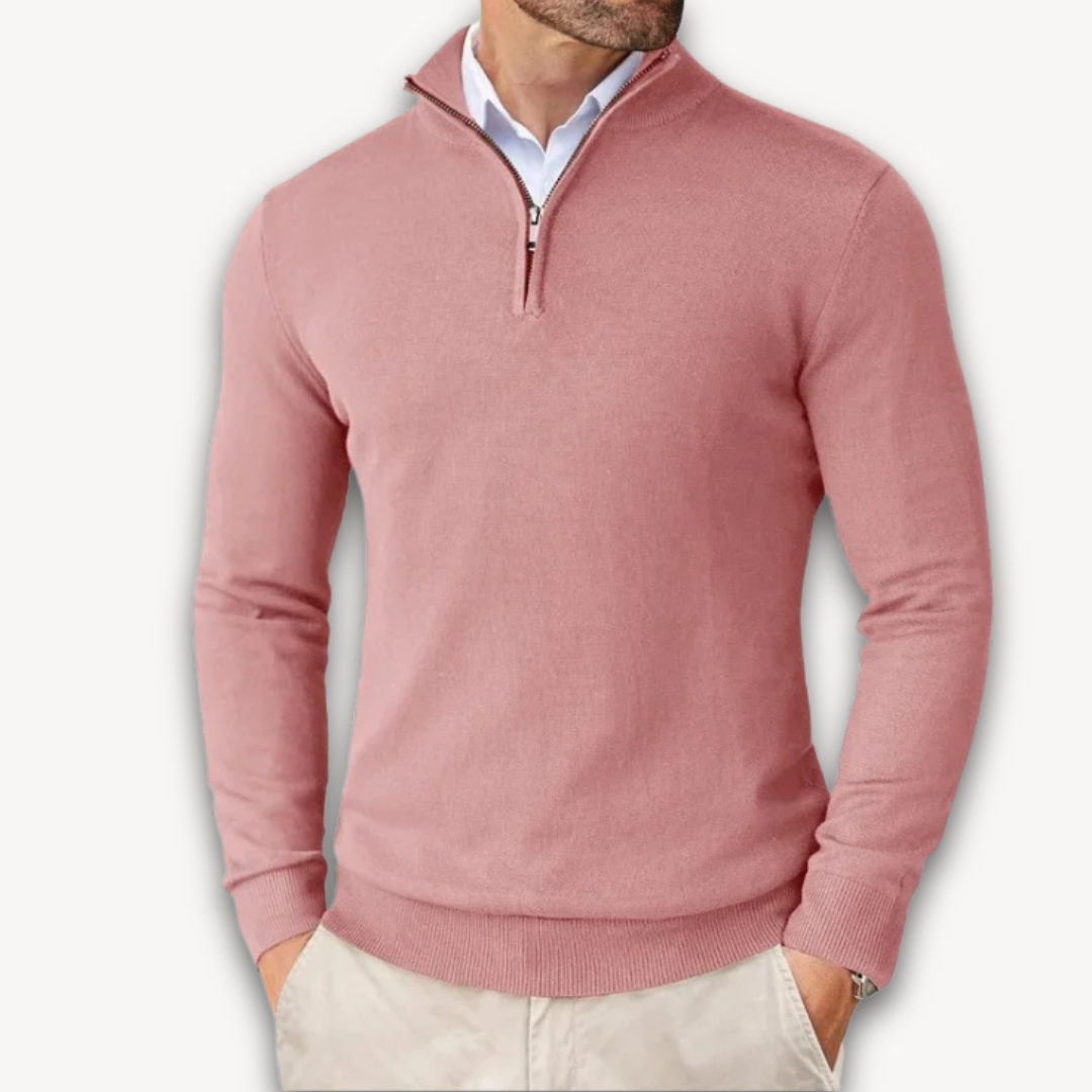 Bawełna Sweter - Męska Quarter-Zip