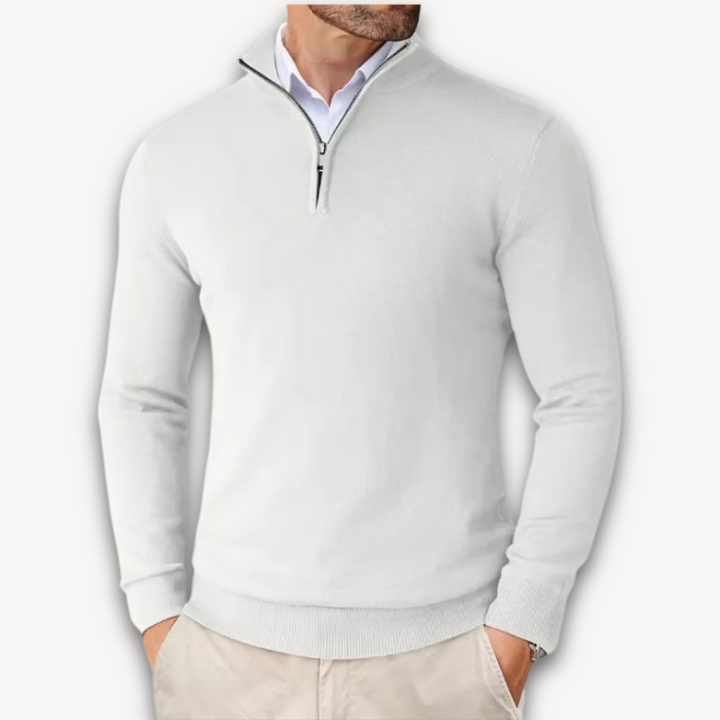 Bawełna Sweter - Męska Quarter-Zip