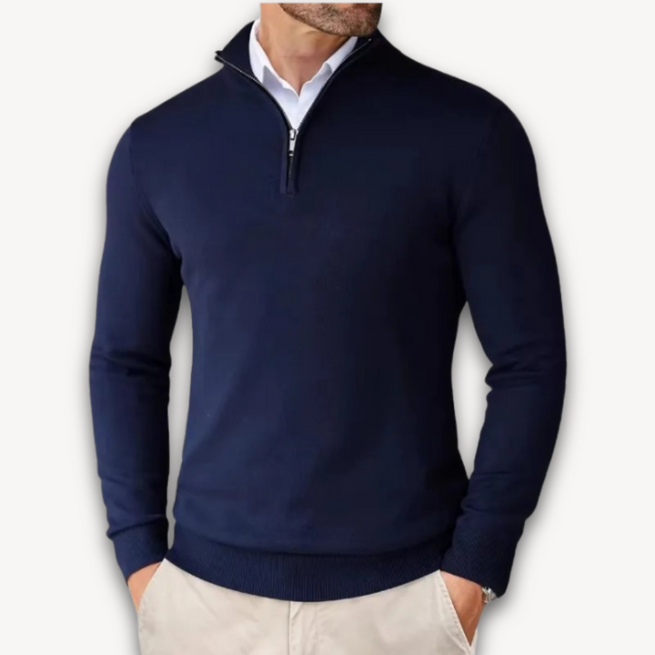 Bawełna Sweter - Męska Quarter-Zip