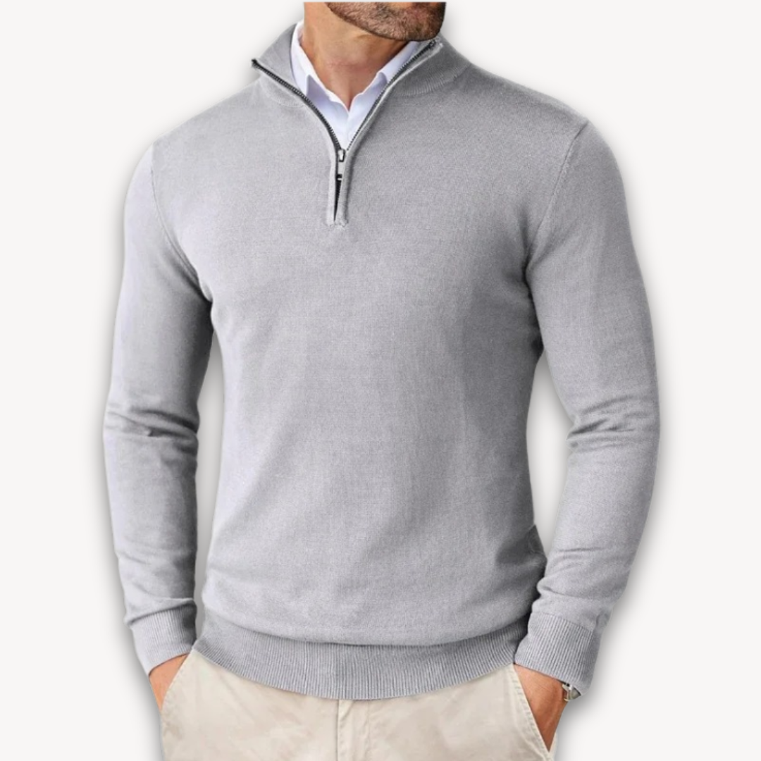 Bawełna Sweter - Męska Quarter-Zip