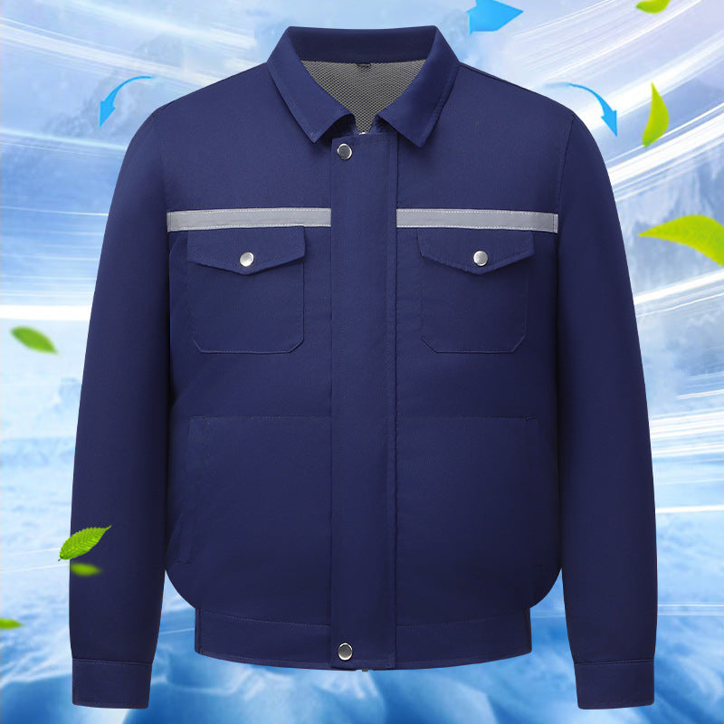 Unisex nan cooling work kurtka z zintegrowane wentylacja system