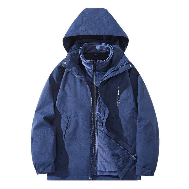 Męska wodoodporny two-warstwa trekkwg kurtka z removable fleece wner kurtka i kapturem