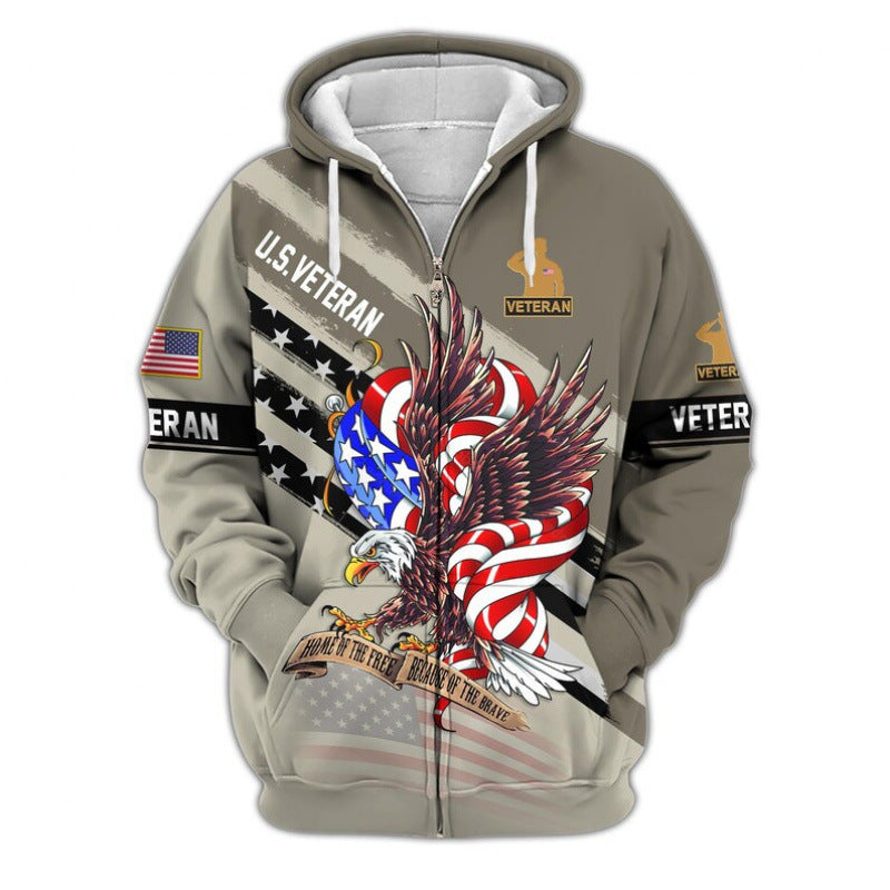 Męska bluza z kapturem z American veteran motif