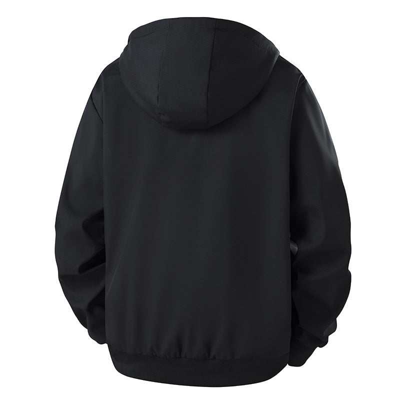 Herren Kapuzenjacke mit Teddyfutter, windabweisendem Außenstoff und geradem Schnitt