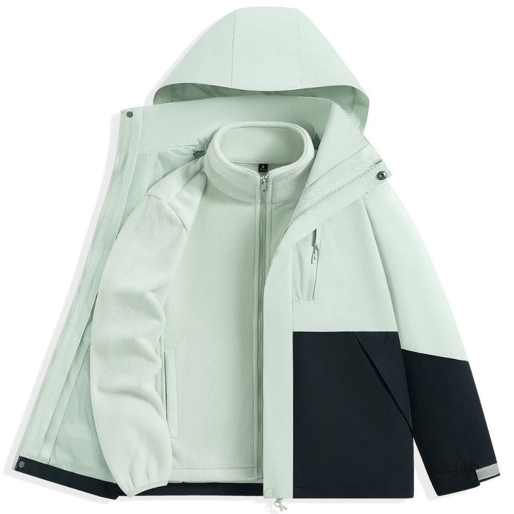 Męska two-warstwa outdoorowy parka z removable fleece wner kurtka i kapturem
