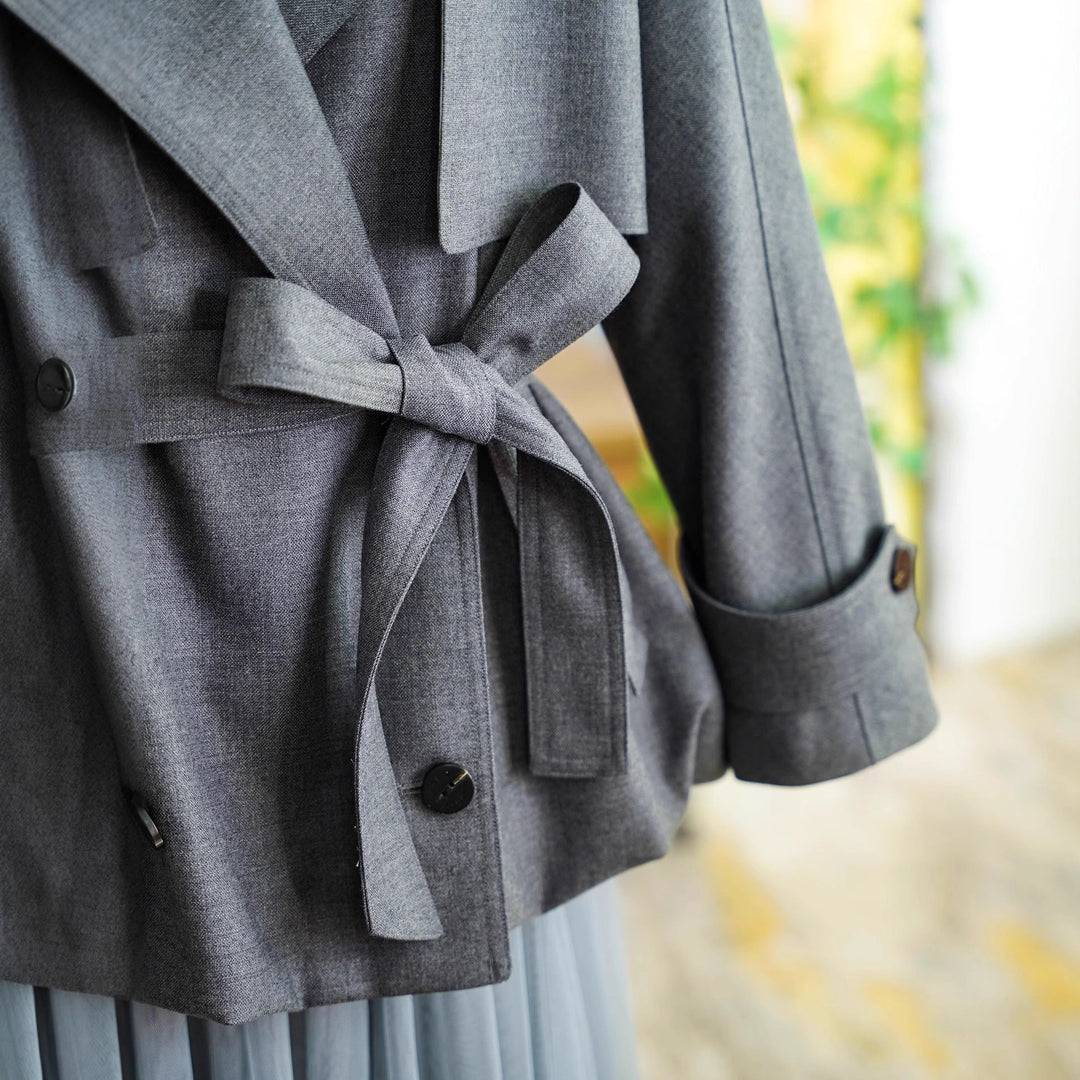 Damska Stylish trencz z Waist paskiem Lumaza