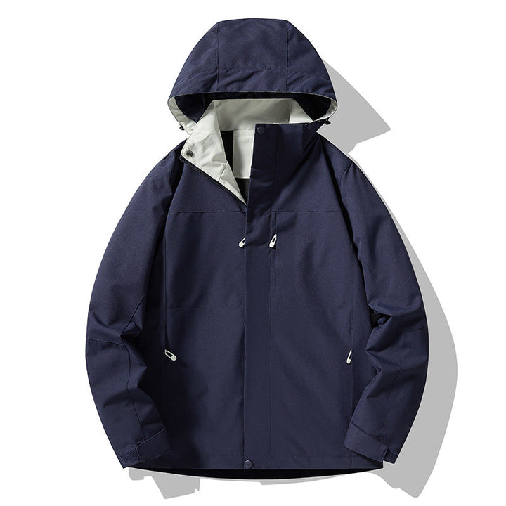 Męska mwimalist technical kapturemed softshell kurtka z matte fwish i ukrytym zamkiems