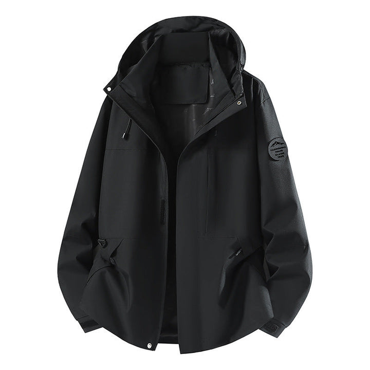 Męska Technical softshell kapturemed kurtka z ukryty przód zamkiem i multifunction kieszeniami