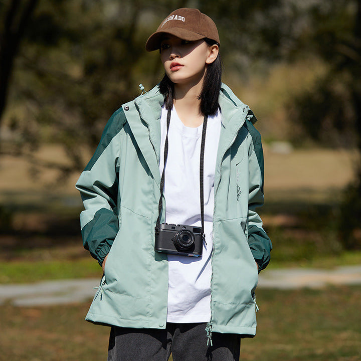 Damska two-layer softshellowa outdoor kurtka z removable polarowa inner layer i hood Lumaza