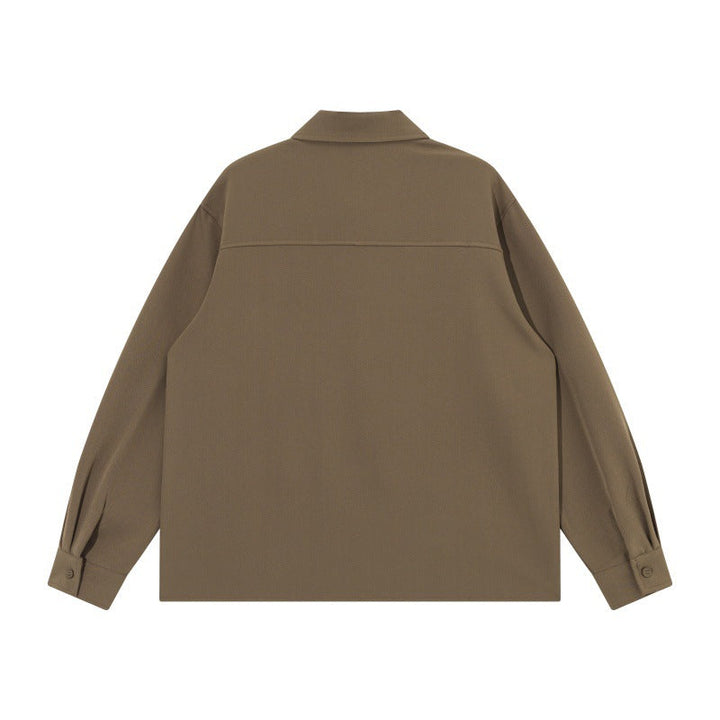 Unisex Boxy Kurtka koszulowa z minimalistyczny dividing szwy i ukryty Kieszenie