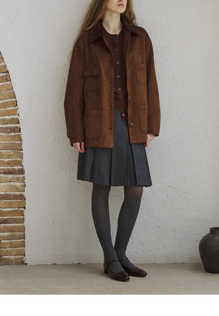 Damska elegancka Suede kurtka Lumaza