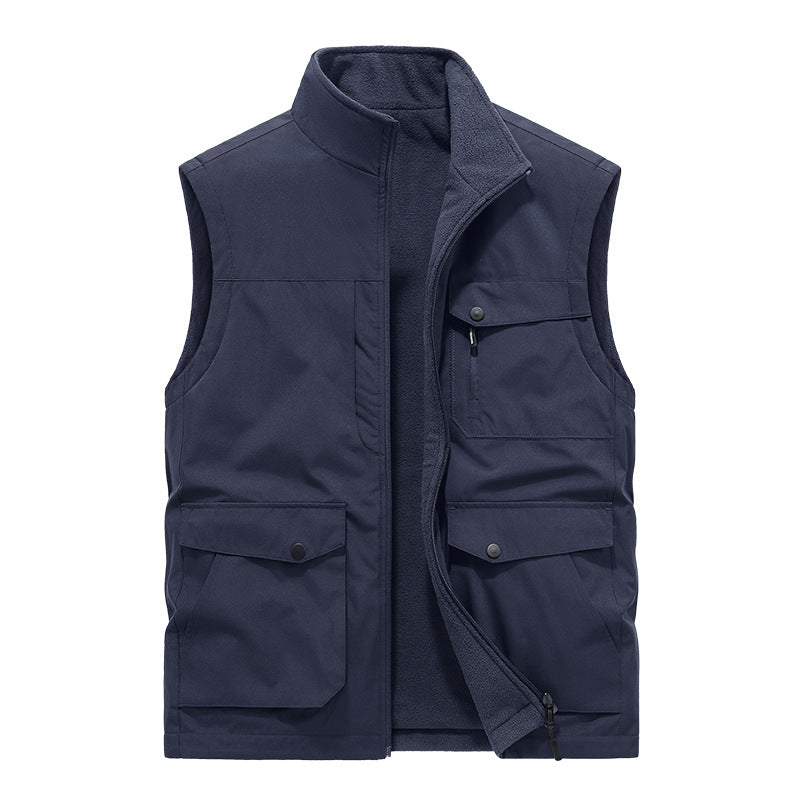 Męska Multifunctional utility kamizelka z fleece Lwwg i Multiple kieszeniami