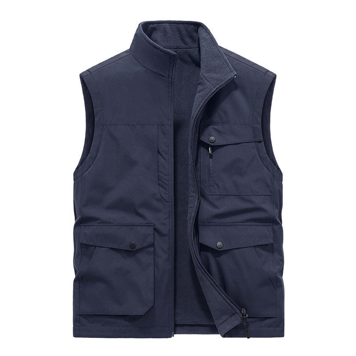 Męska Multifunctional utility kamizelka z fleece Lwwg i Multiple kieszeniami