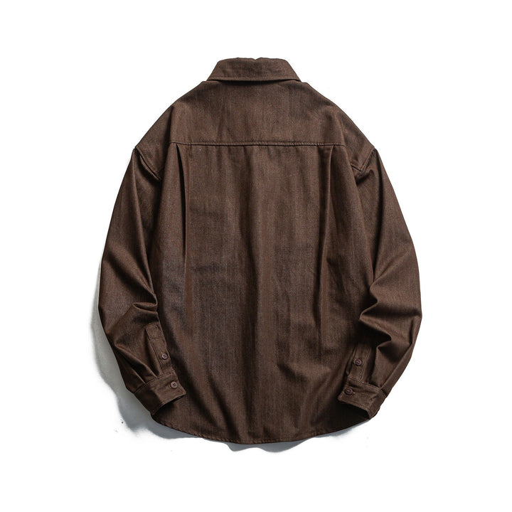 Męska boxy kurtka koszulowa z sturdy twill z rounded dół