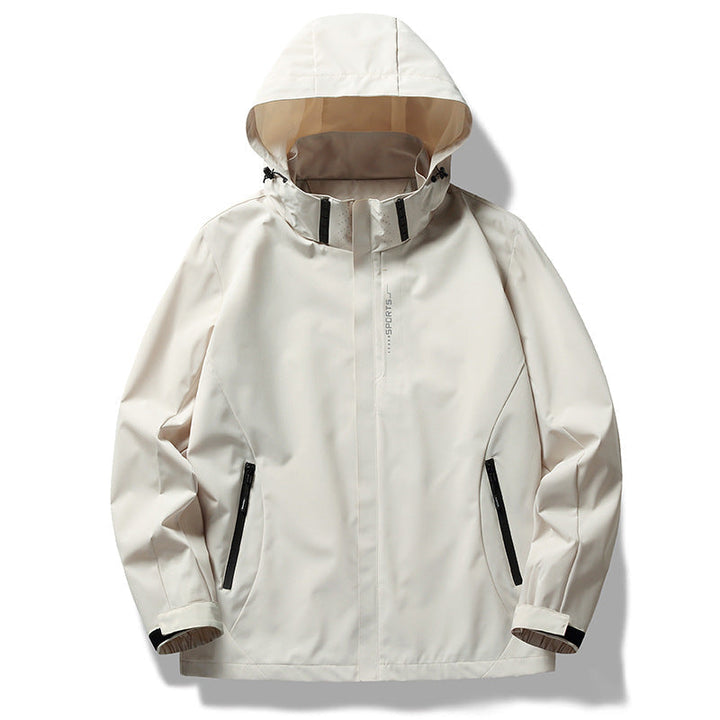 Męska Three-warstwa softshell kurtka z kapturem, Wwd patka i wodoodporny zamkiems