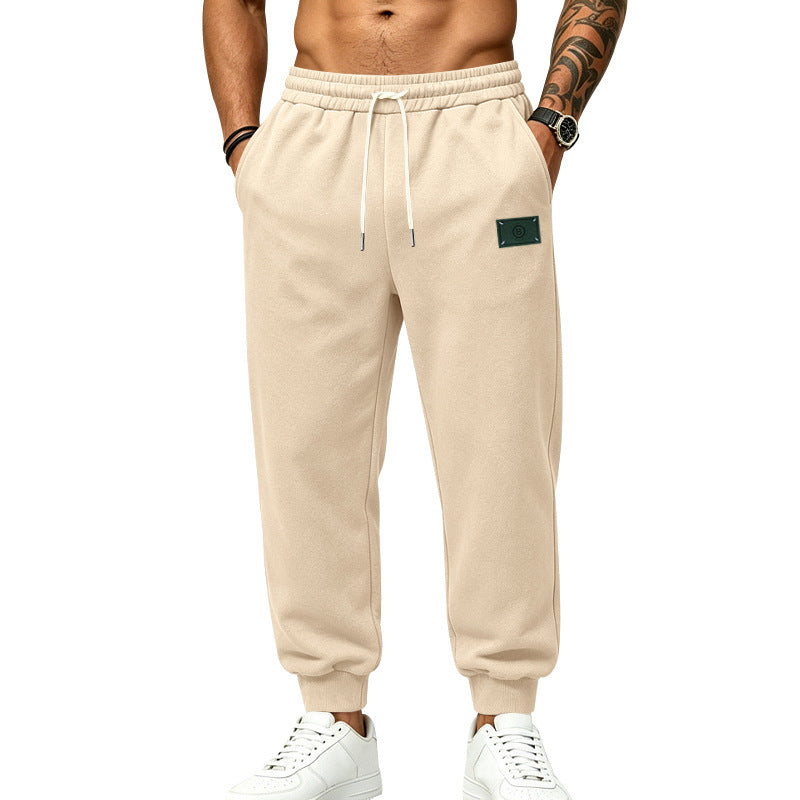 Męska casually Krój sweat jogging spodnie z elastyczny waistband, ściągacz, i Mankiety