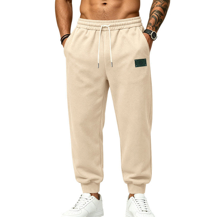 Męska casually Krój sweat jogging spodnie z elastyczny waistband, ściągacz, i Mankiety