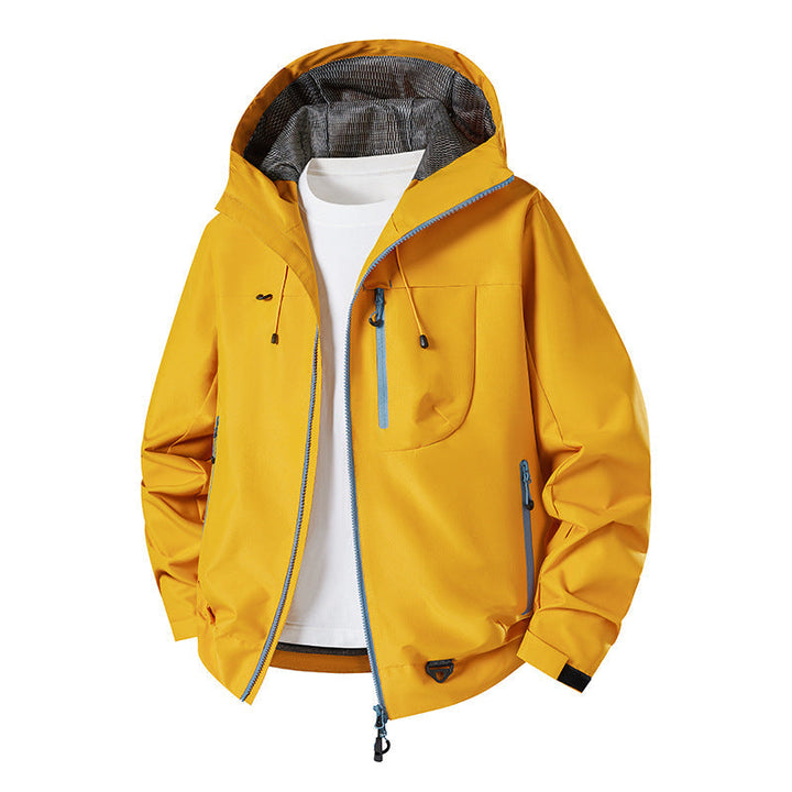 Męska wodoodporny technical softshell kurtka z kapturem, oddychająca mesh lwwg i zamkiemed kieszeniami