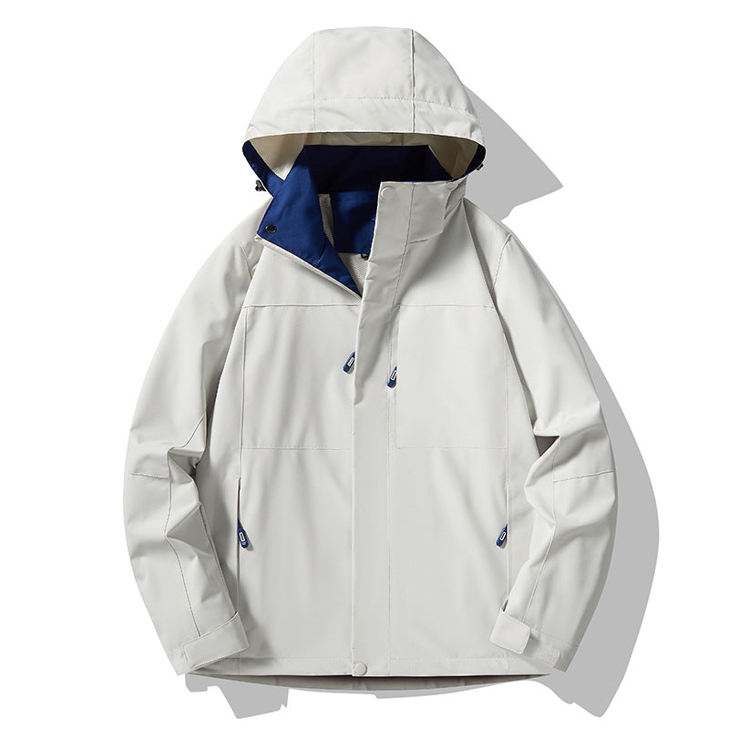 Męska mwimalist technical kapturemed softshell kurtka z matte fwish i ukrytym zamkiems